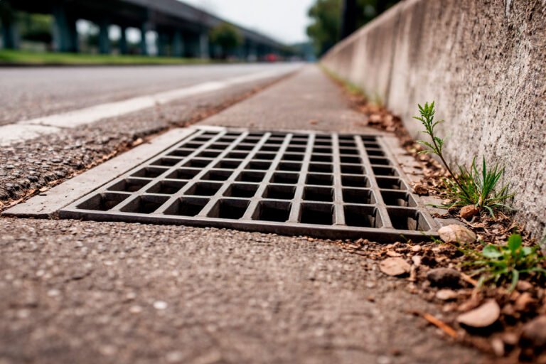 Drenaje superficial en carretera coladera