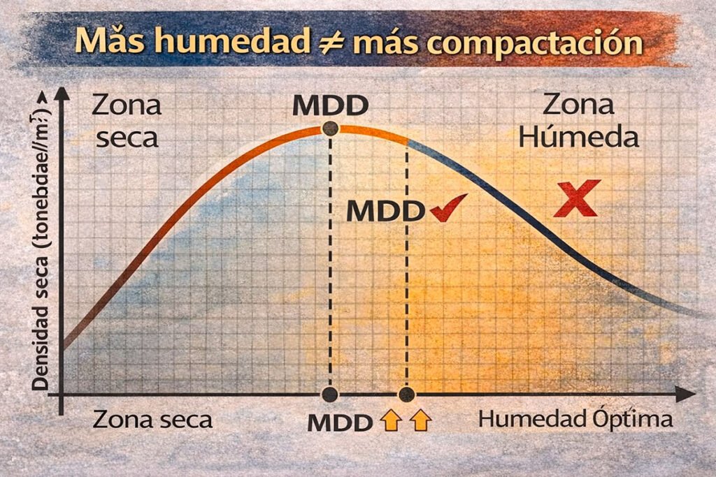 curva humedad densidad ensayo proctor modificado