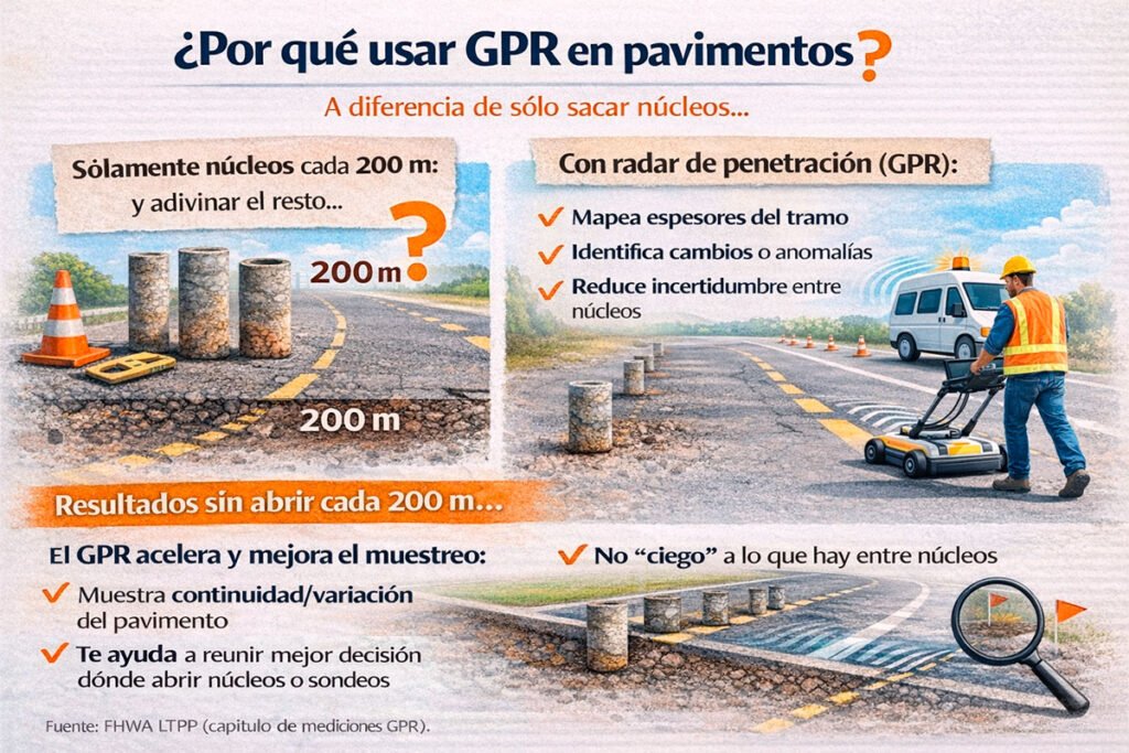 gpr radar de penetracion ilustración