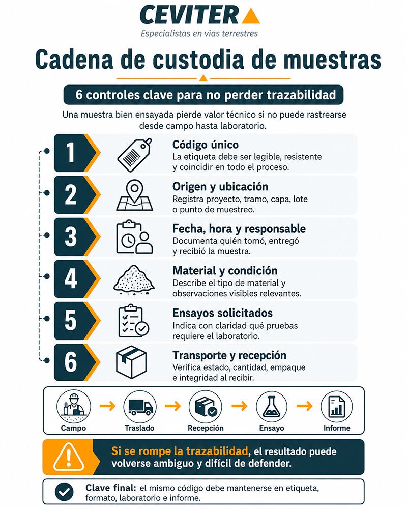cadena de custodia de muestras infografia
