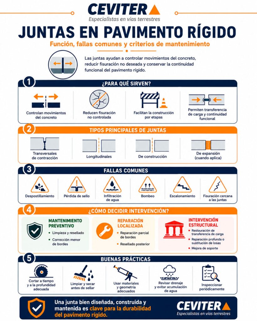juntas en pavimento rígido infografia