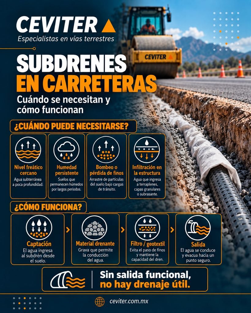 subdrenes en carreteras infografia